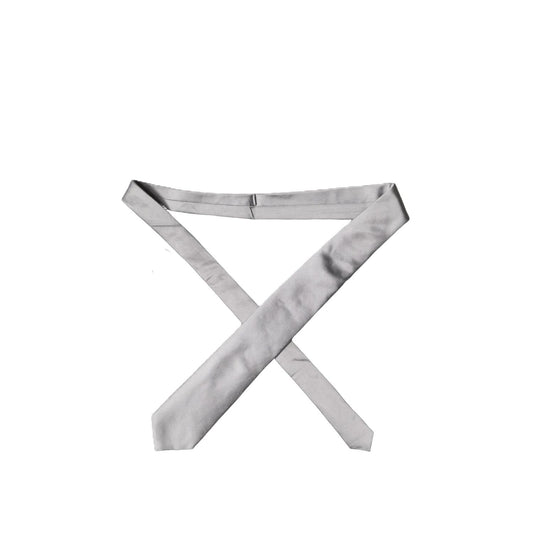 Dolce & Gabbana Gray Satin 100% Silk Adjustable Men Tied Necktie Tie
