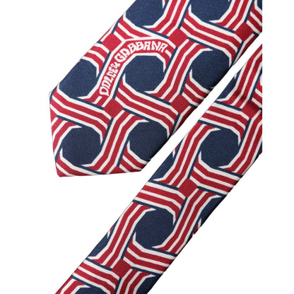 Dolce & Gabbana Multicolor Patterned Silk Adjustable Men Tied Necktie Tie