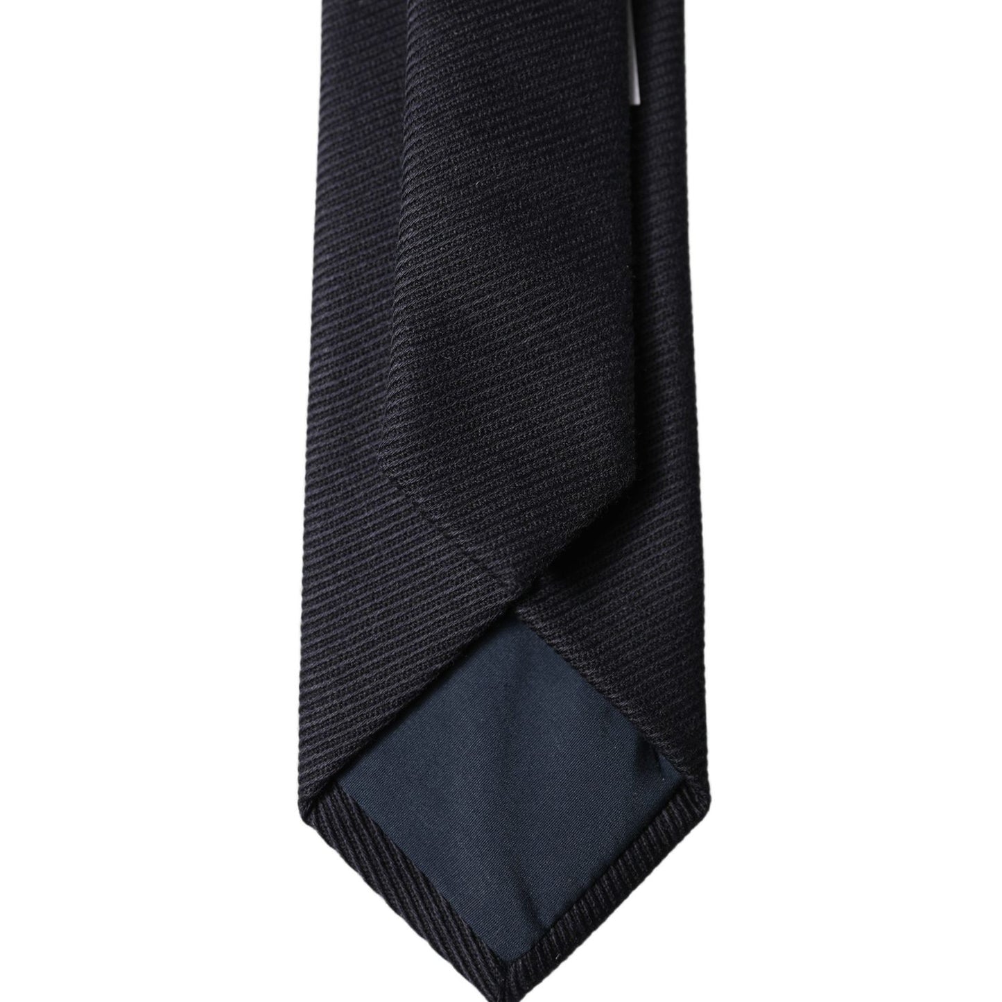 Dolce & Gabbana Dark Blue Solid 100% Silk Adjustable Men Tied Necktie Tie