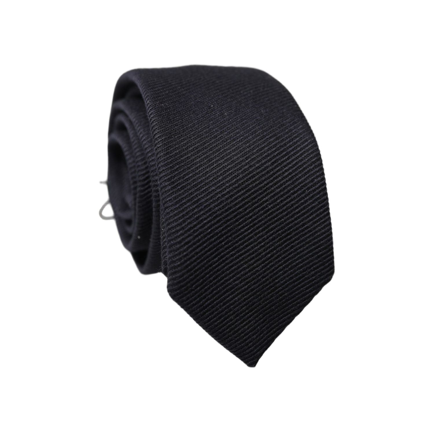 Dolce & Gabbana Dark Blue Solid 100% Silk Adjustable Men Tied Necktie Tie