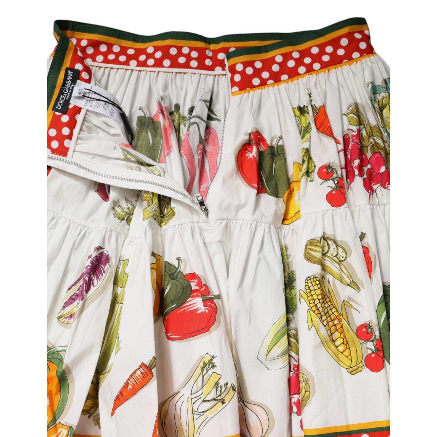 Dolce & Gabbana Multicolor Vegetable Print Short Poplin Mini Skirt