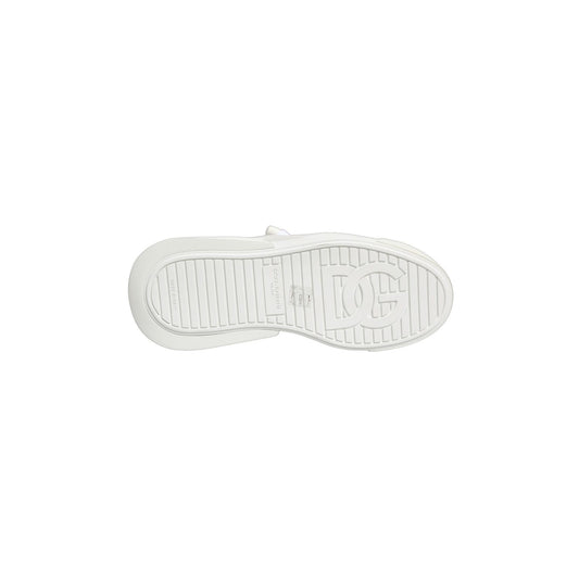 Dolce & Gabbana White Calfskin Leather Low Top Sneakers Shoes