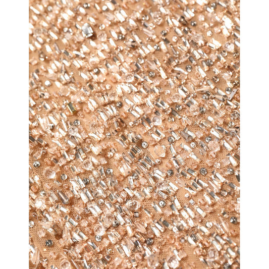 Dolce & Gabbana Brown Crystal Embellished Mermaid Gown Dress