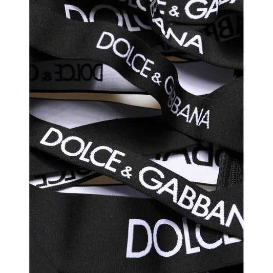 Dolce & Gabbana Black Logo Tape Cut Out Skinny High Waist Pants