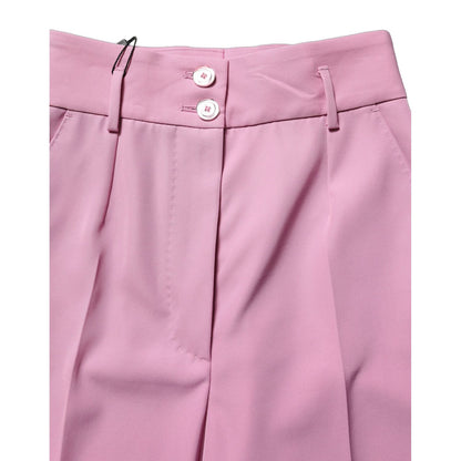 Dolce & Gabbana Pink High Waisted Polyester Trouser Pants