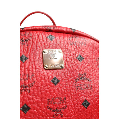 MCM Medium Stark Studded Visetos Backpack - Red