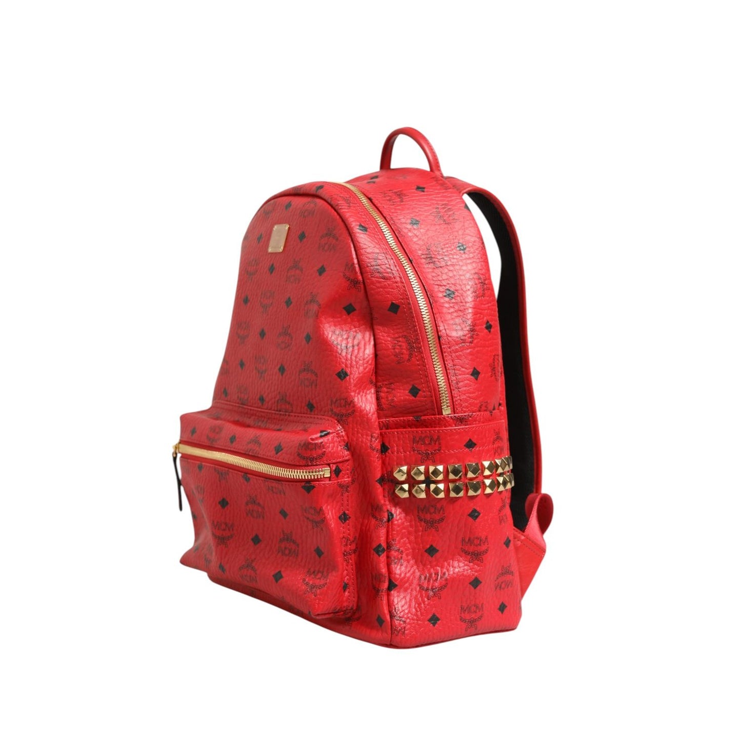 MCM Medium Stark Studded Visetos Backpack - Red