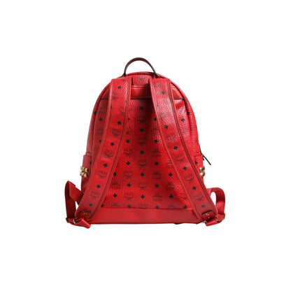 MCM Medium Stark Studded Visetos Backpack - Red