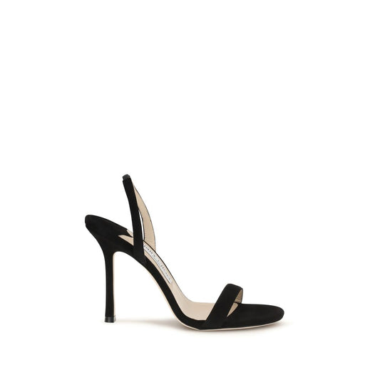 Jimmy Choo Black Calf Leather Bos Taurus Stiletto Heel Sandals