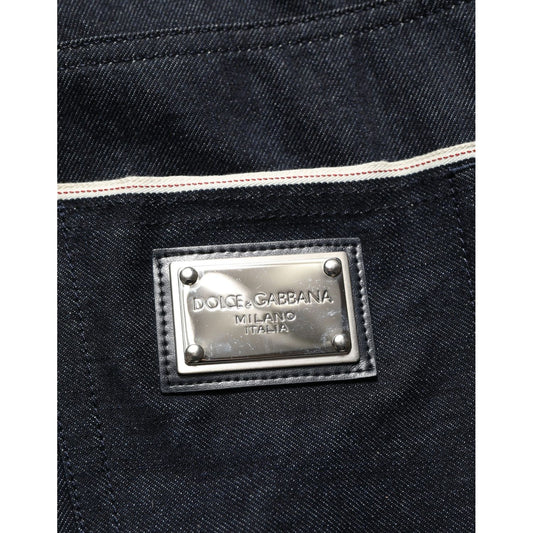 Dolce & Gabbana Black Cotton Mid Waist Classic Men Denim Jeans