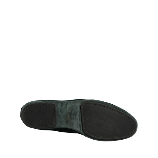 Dolce & Gabbana Green Velvet Slip On Men Flats Loafers Shoes