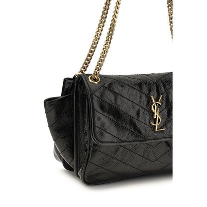Saint Laurent Black Calf Leather Bos Taurus Shoulder Bag