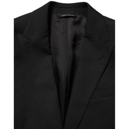 Dolce & Gabbana Black Polyester Single Breasted Blazer Jacket
