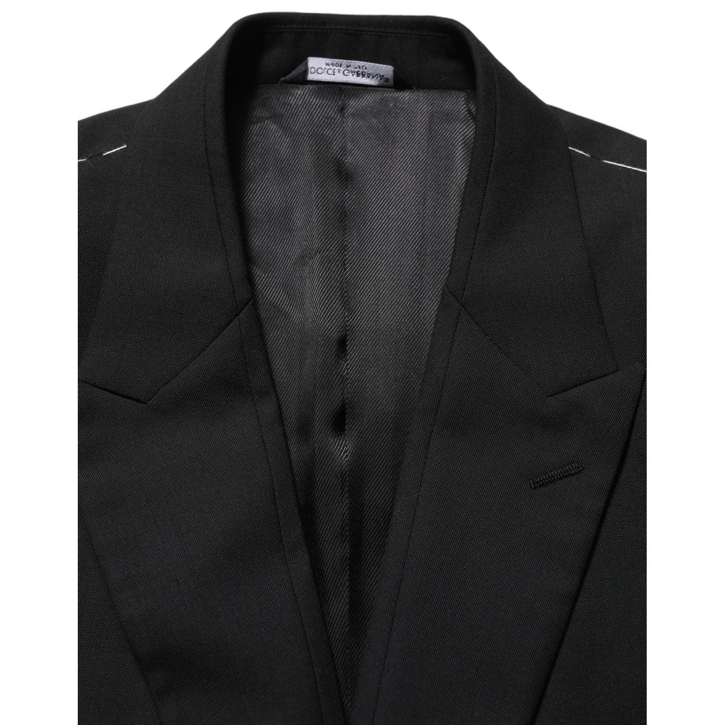 Dolce & Gabbana Black Wool Single Breasted Blazer Jacket