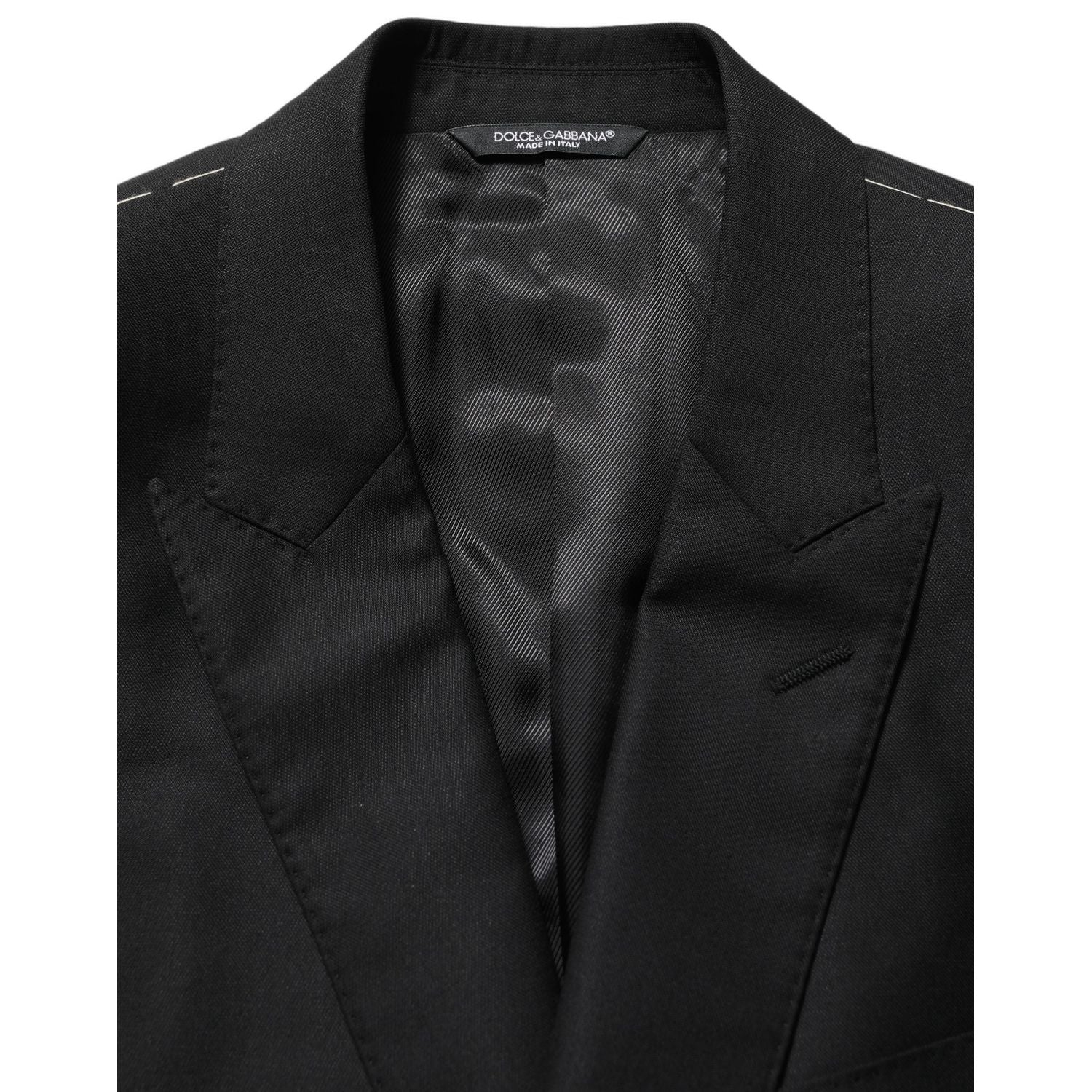 Dolce & Gabbana Black Wool Single Breasted Blazer Jacket