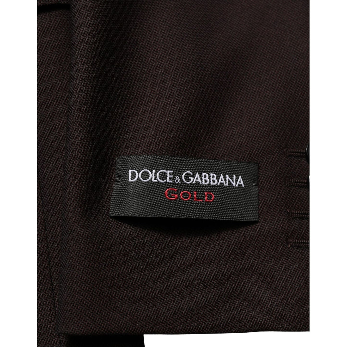 Dolce & Gabbana Brown Wool GOLD Single Breasted Men Jacket