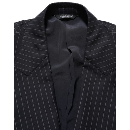 Dolce & Gabbana Black Stripes Wool Double Breasted Jacket