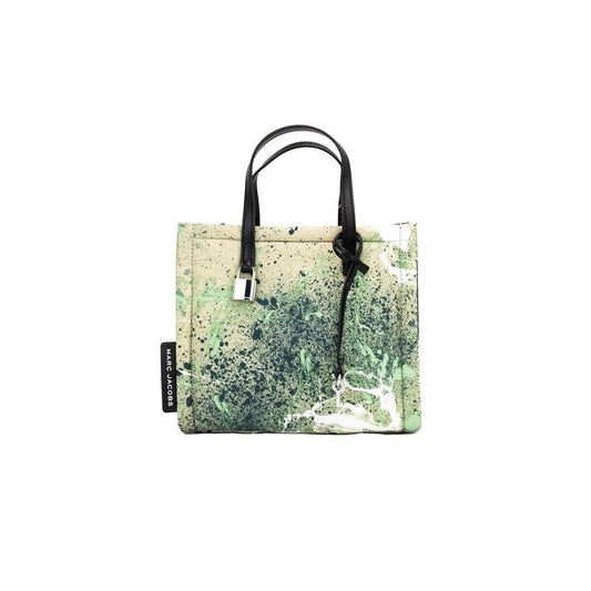 Marc Jacobs Mini Green Multi Splatter Paint Print Nylon Crossbody Tote Handbag