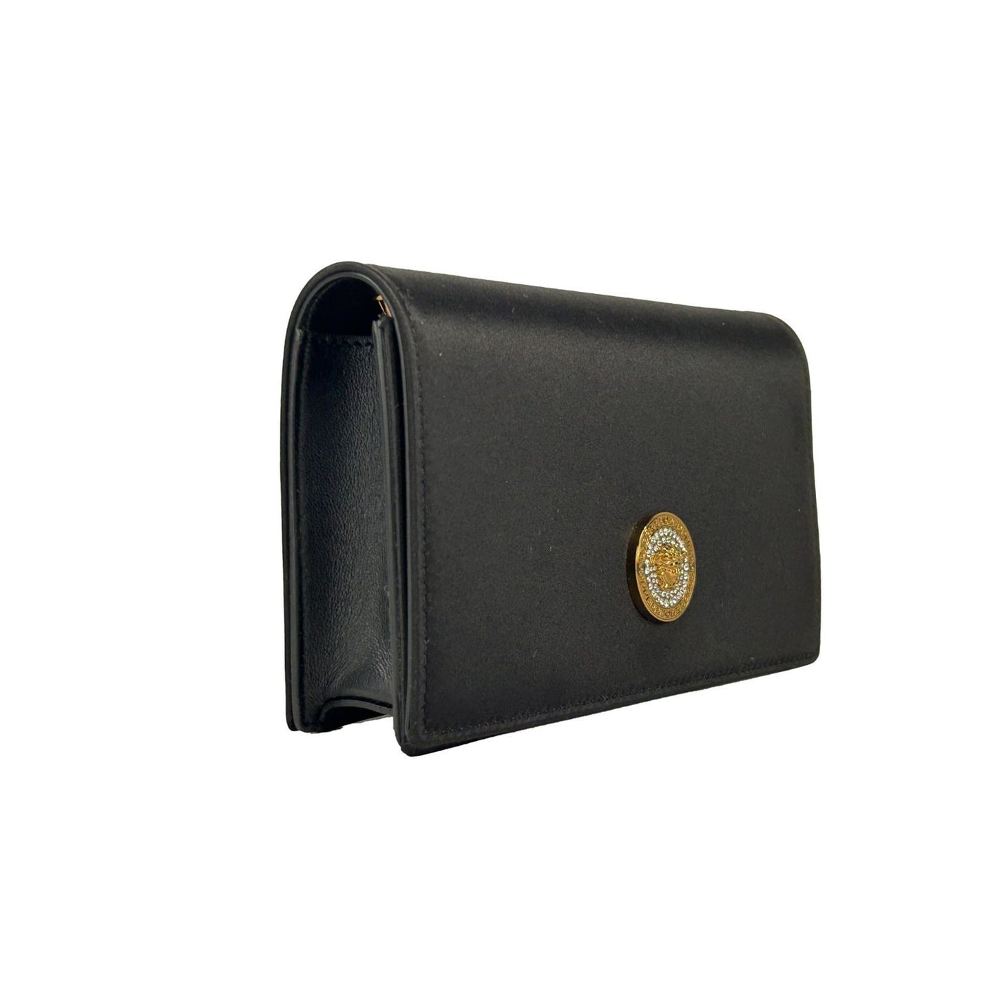 Versace Mini Chain Black Crossbody Wallet Bag