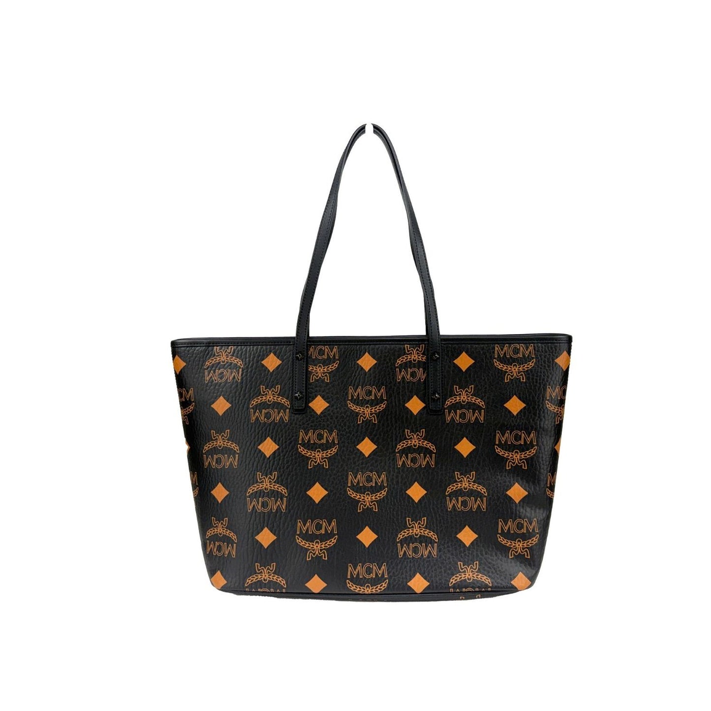 MCM Aren Black Leather Shoulder Tote Bag