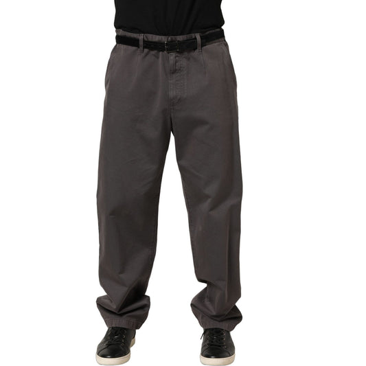 Dolce & Gabbana Dark Gray MidWaist Straight Men Trouser Pants