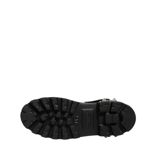 Dolce & Gabbana Black Stud Platform Combat High Boots Shoes