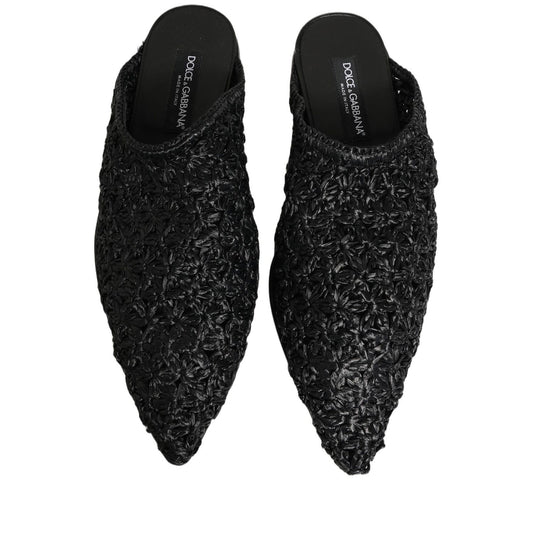 Dolce & Gabbana Black Mules Slides Slippers Men Flats Shoes