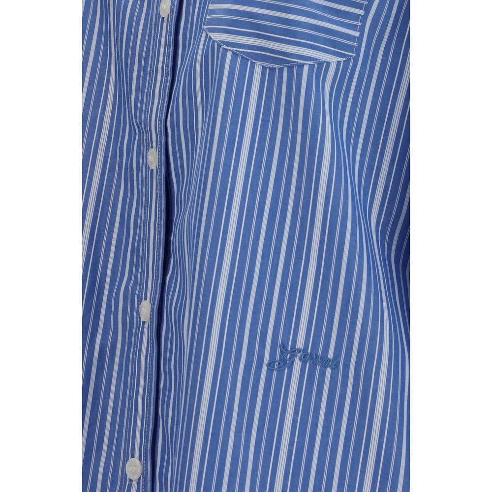 Ganni Blue Cotton Pattern Shirt