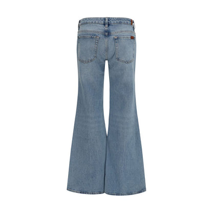 7FOR Blue Cotton Flared Jeans