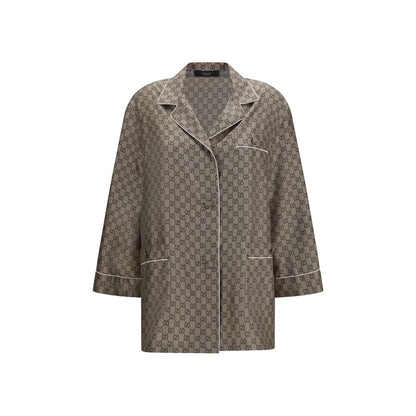 Gucci Beige Silk Dress Shirt