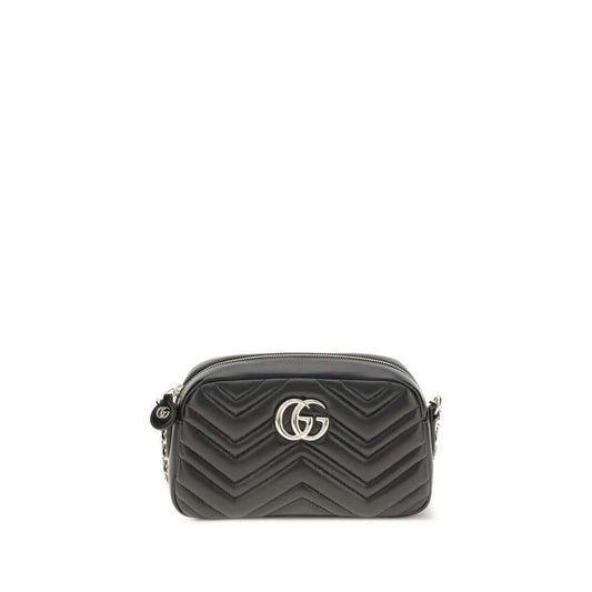 Gucci Black Lambskin The GG Marmont Shoulder Bag