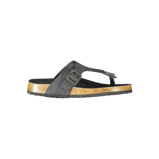 Laura Biagiotti Black Polyurethane Women's Sandal