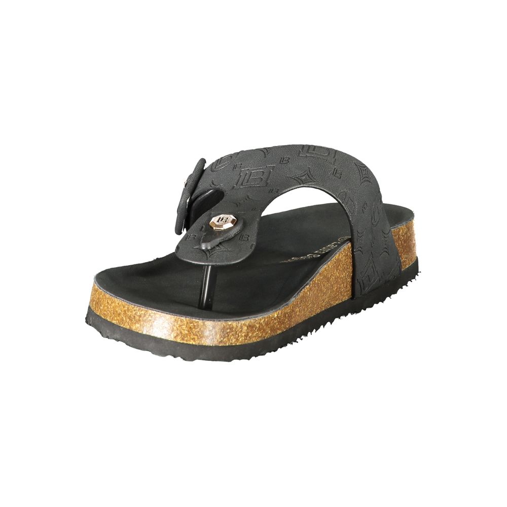 Laura Biagiotti Black Polyurethane Women's Sandal