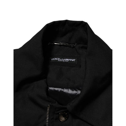 Dolce & Gabbana Black Nylon Full Zip Blouson Bomber Jacket