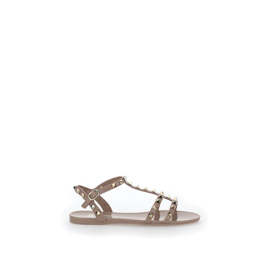 Valentino Garavani Beige Rubber Flat Sandals