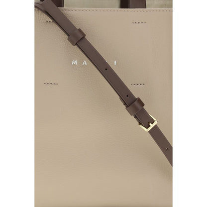 Marni Beige Calf Leather Bos Taurus Handbag