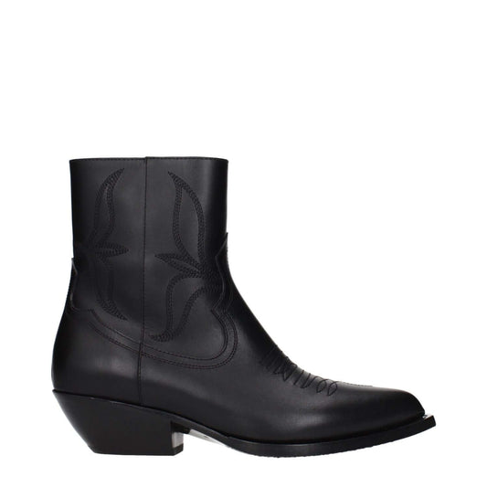 Celine Black Leather Ankle Boots