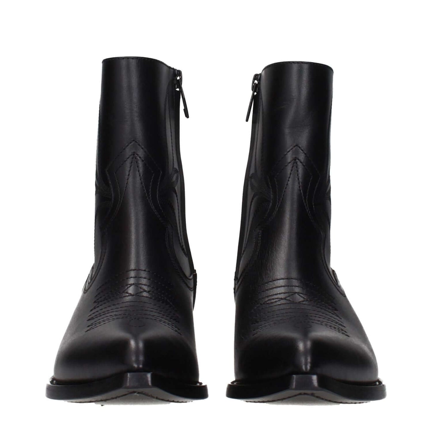 Celine Black Leather Ankle Boots