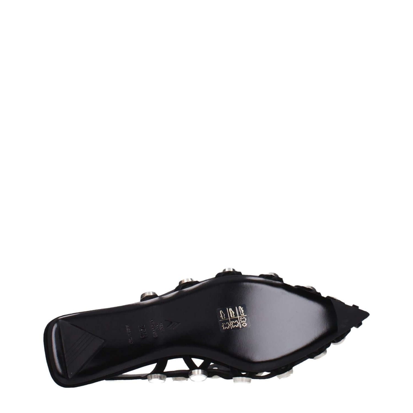 The Attico Black Leather Ballet Flats