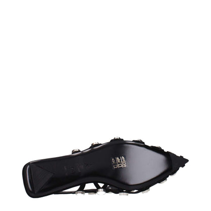 The Attico Black Leather Ballet Flats