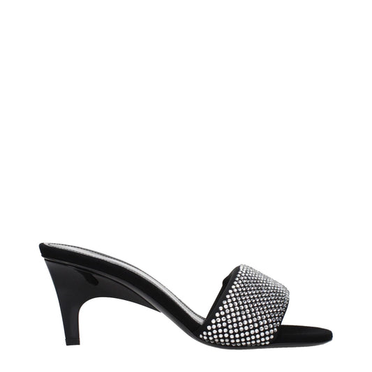 The Attico Black Fabric Stiletto Heel Sandals