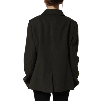 Dolce & Gabbana Dark Green Double Breasted Peacoat Jacket