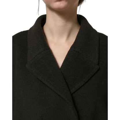 Dolce & Gabbana Dark Green Double Breasted Peacoat Jacket