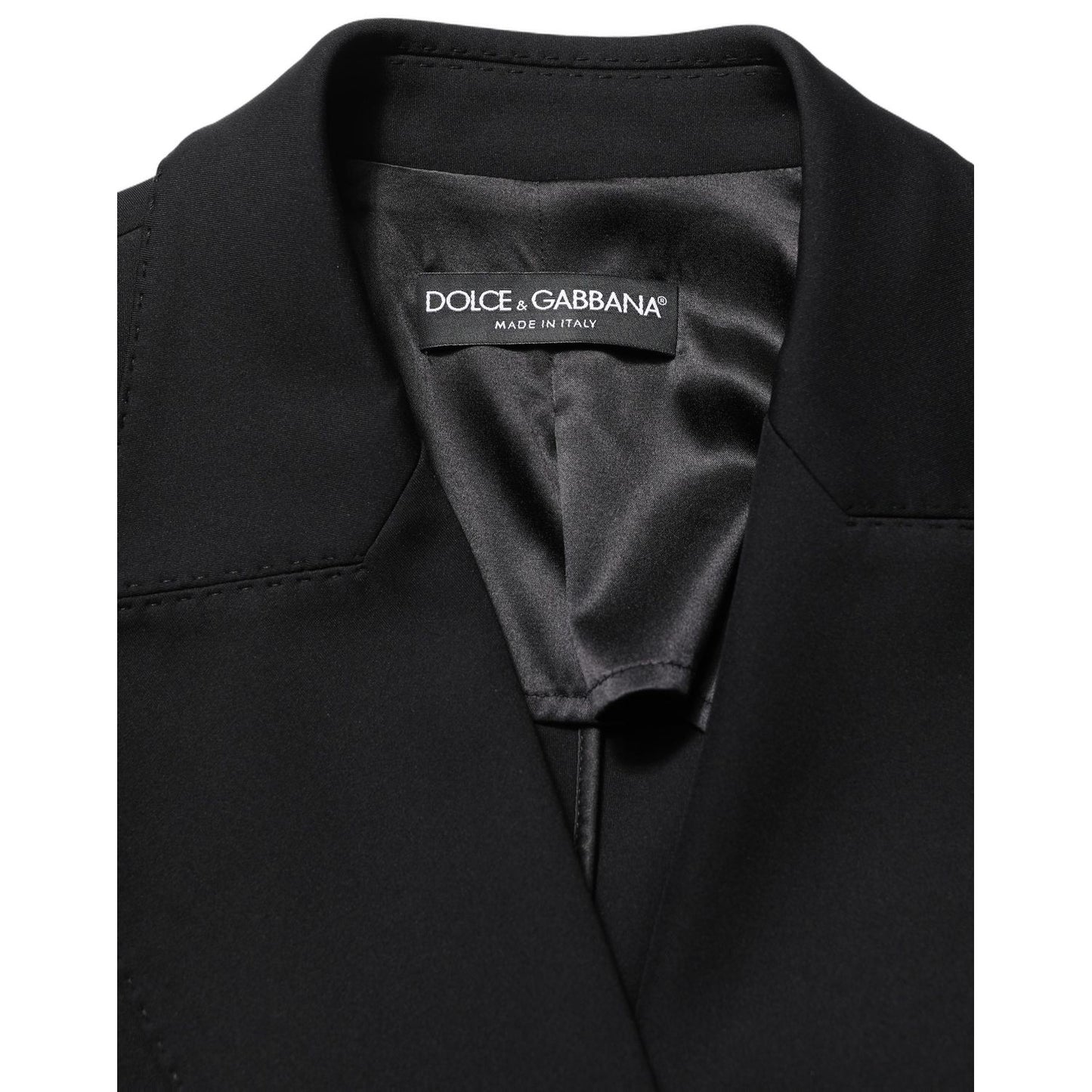 Dolce & Gabbana Black Double Breasted Crepe Blazer Jacket