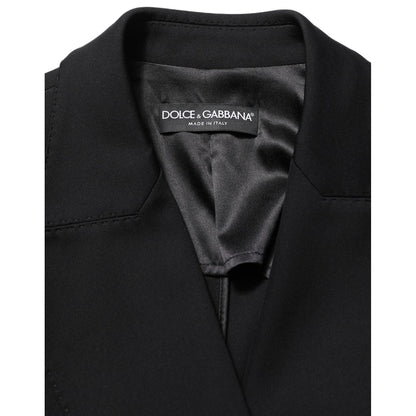 Dolce & Gabbana Black Double Breasted Crepe Blazer Jacket