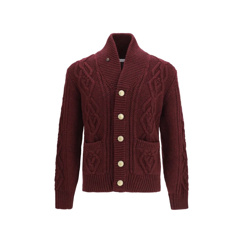 Brunello Cucinelli Bordeaux Cashmere Cardigan