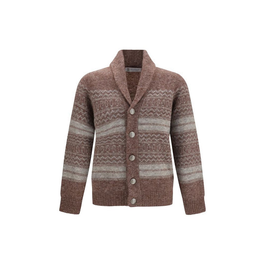 Brunello Cucinelli Bordeaux Alpaca Vicugna Pacos Cardigan