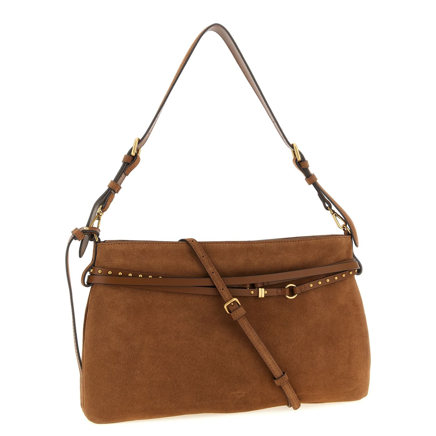PINKO Brown Cowhide Shoulder Bag