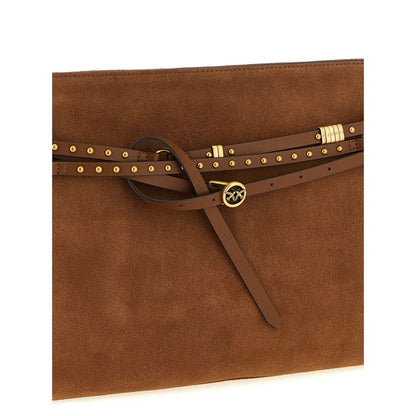 PINKO Brown Cowhide Shoulder Bag