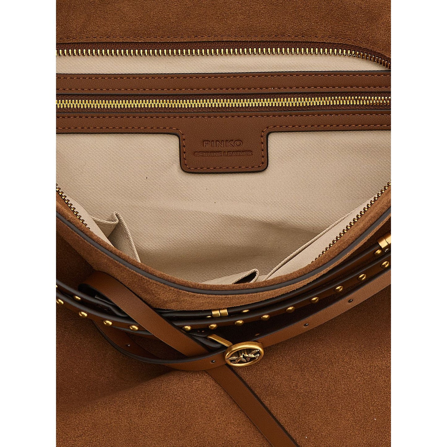 PINKO Brown Cowhide Shoulder Bag